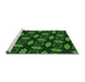 Sideview of Machine Washable Transitional Dark Forest Green Rug, wshpat3616grn