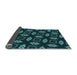 Thickness of Patterned Deep Teal Green Rug, pat3616lblu