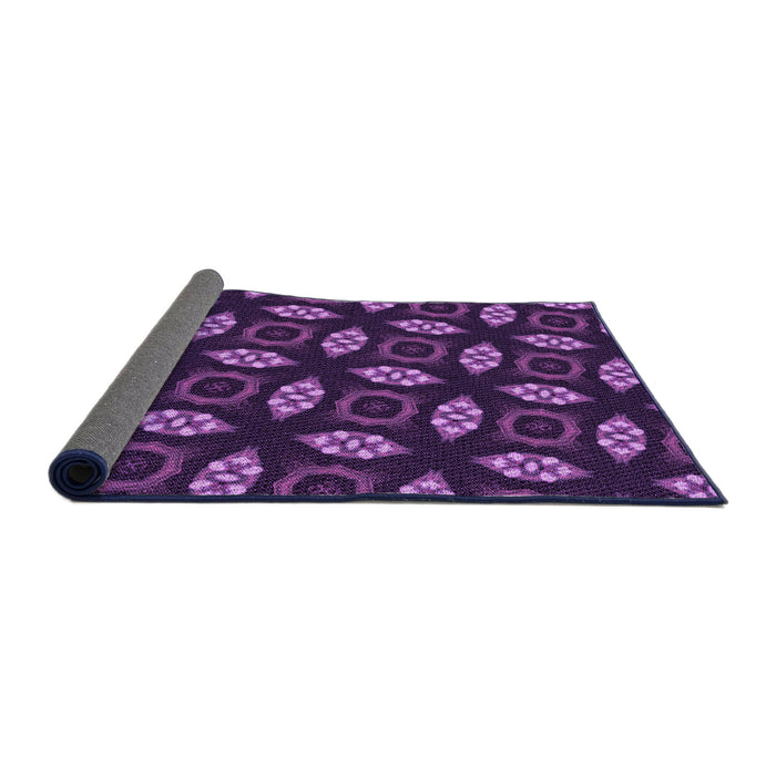 Thickness of Patterned Dark Orchid Purple Rug, pat3616pur