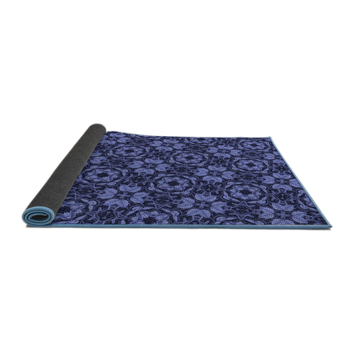 Thickness of Patterned Light Slate Blue Rug, pat3617blu