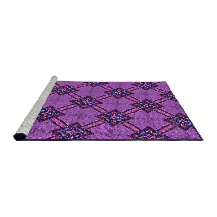 Sideview of Machine Washable Transitional Dark Magenta Purple Rug, wshpat3618pur