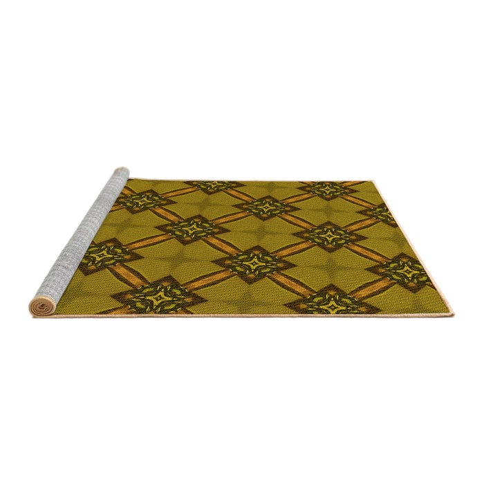 Sideview of Machine Washable Transitional Dark Bronze Brown Rug, wshpat3618yw