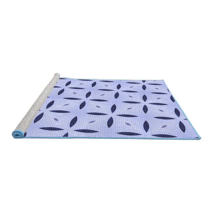 Sideview of Machine Washable Transitional Blue Rug, wshpat3619blu