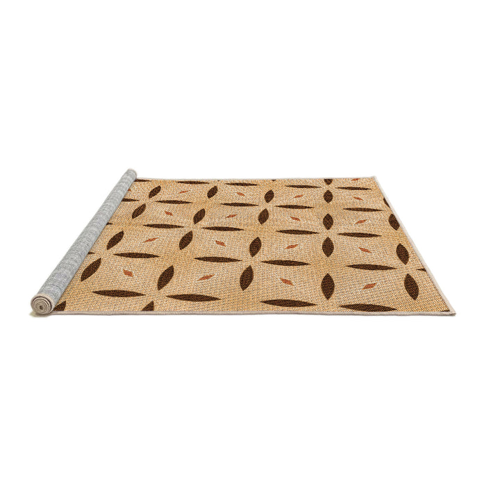 Sideview of Machine Washable Transitional Yellow Rug, wshpat3619org
