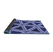 Thickness of Patterned Denim Blue Rug, pat3620blu
