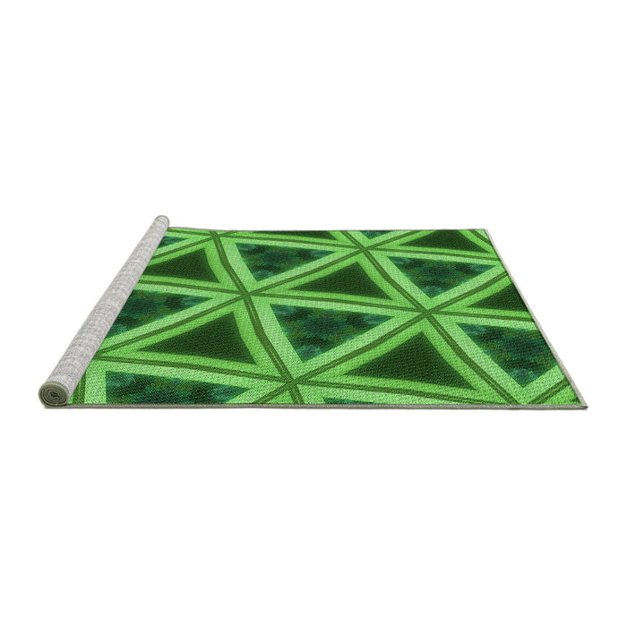 Sideview of Machine Washable Transitional Green Rug, wshpat3620grn