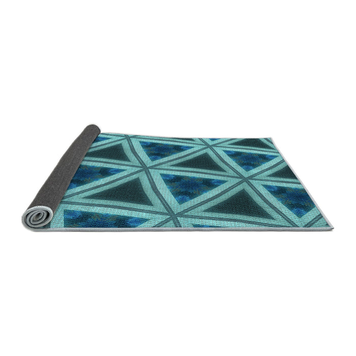 Thickness of Patterned Teal Green Rug, pat3620lblu