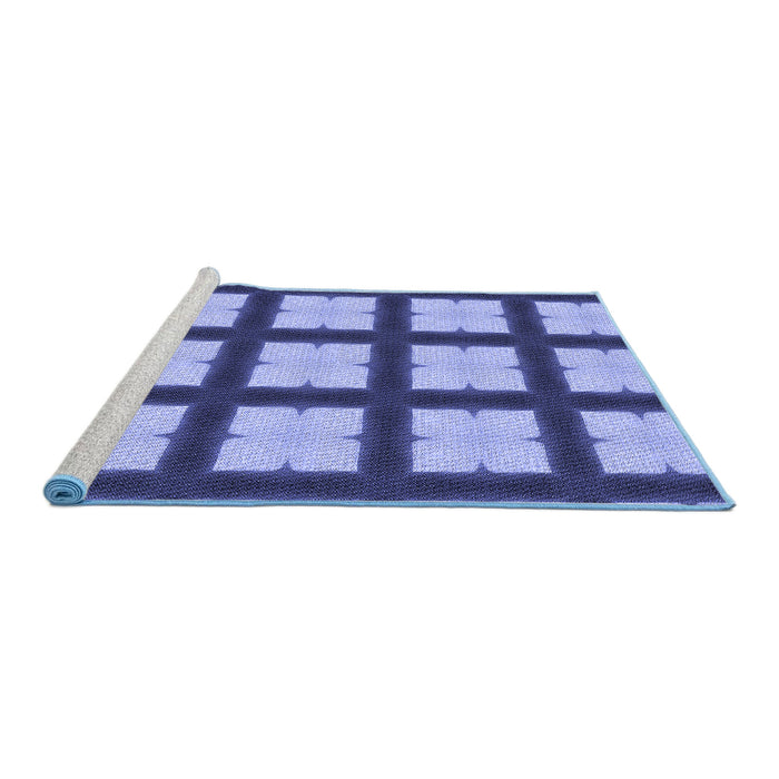 Sideview of Machine Washable Transitional Sky Blue Rug, wshpat3621blu