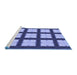 Sideview of Machine Washable Transitional Sky Blue Rug, wshpat3621blu