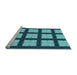 Sideview of Machine Washable Transitional Diamond Blue Rug, wshpat3621lblu