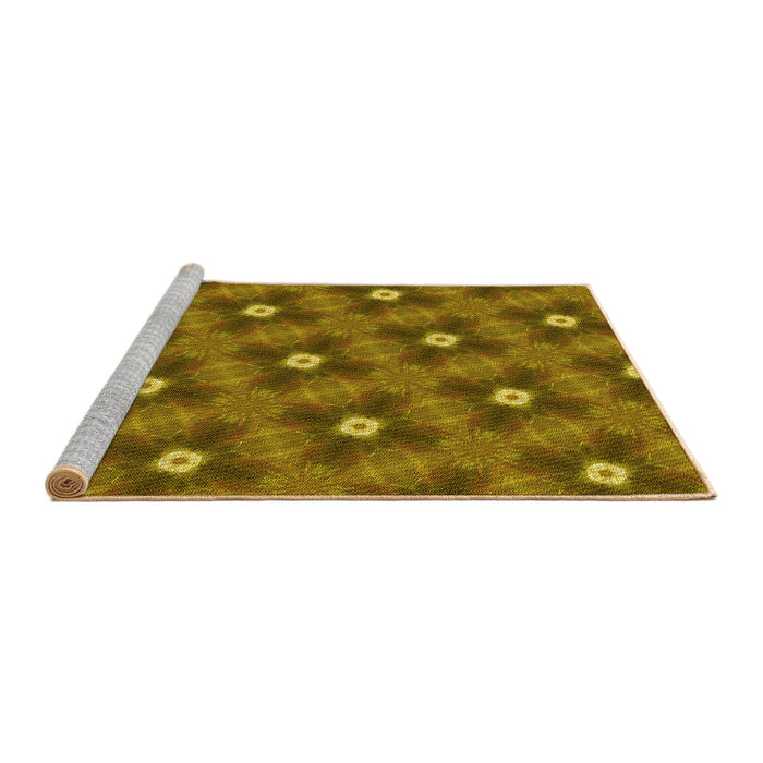 Sideview of Machine Washable Transitional Dark Bronze Brown Rug, wshpat3623yw
