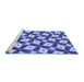 Sideview of Machine Washable Transitional Denim Blue Rug, wshpat3624blu