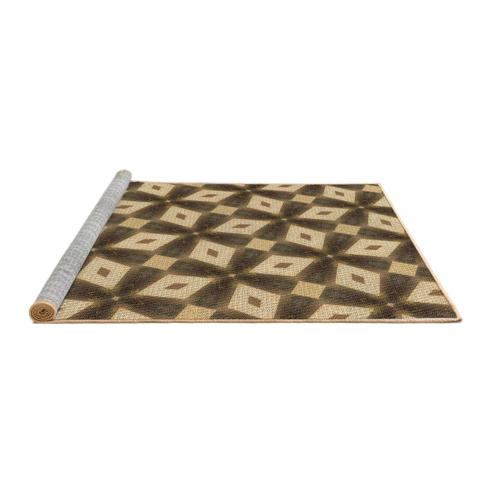 Sideview of Machine Washable Transitional Metallic Gold Rug, wshpat3624brn
