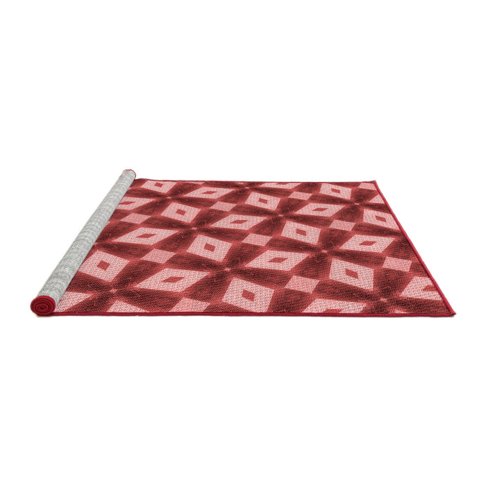 Sideview of Machine Washable Transitional Pastel Red Pink Rug, wshpat3624rd