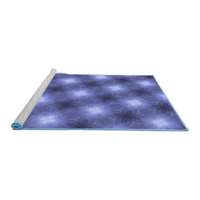 Sideview of Machine Washable Transitional Light Slate Blue Rug, wshpat3625blu