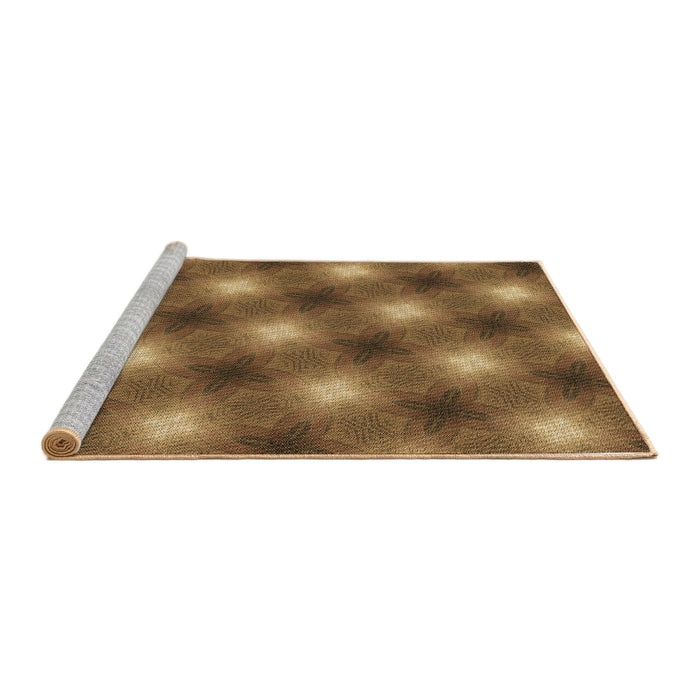 Sideview of Machine Washable Transitional Dark Bronze Brown Rug, wshpat3625brn