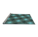 Sideview of Machine Washable Transitional Deep-Sea Green Rug, wshpat3625lblu