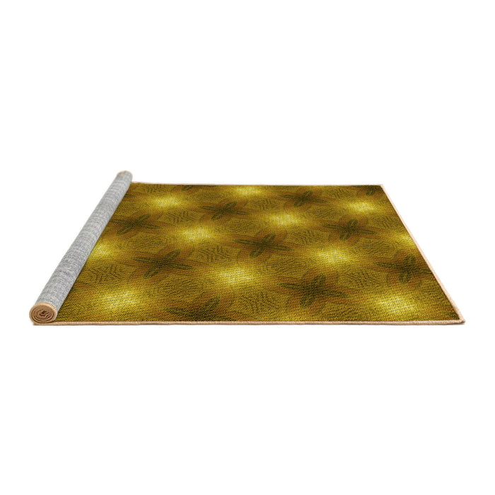 Sideview of Machine Washable Transitional Dark Bronze Brown Rug, wshpat3625yw