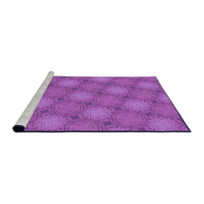 Sideview of Machine Washable Transitional Bright Neon Pink Purple Rug, wshpat3626pur