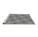 Sideview of Machine Washable Transitional Smokey Gray Rug, wshpat3627gry