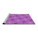 Sideview of Machine Washable Transitional Bright Neon Pink Purple Rug, wshpat3627pur