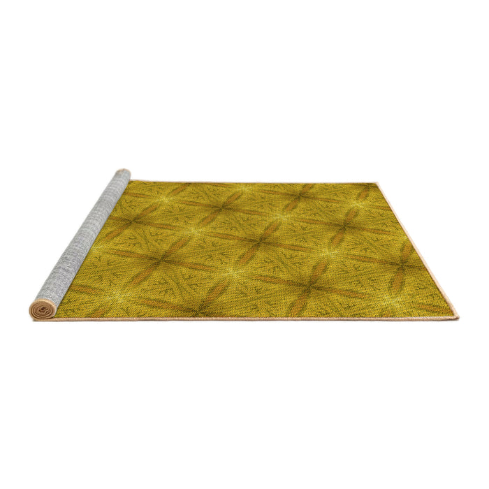 Sideview of Machine Washable Transitional Dark Bisque Brown Rug, wshpat3627yw