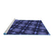 Sideview of Machine Washable Transitional Royal Blue Rug, wshpat3628blu