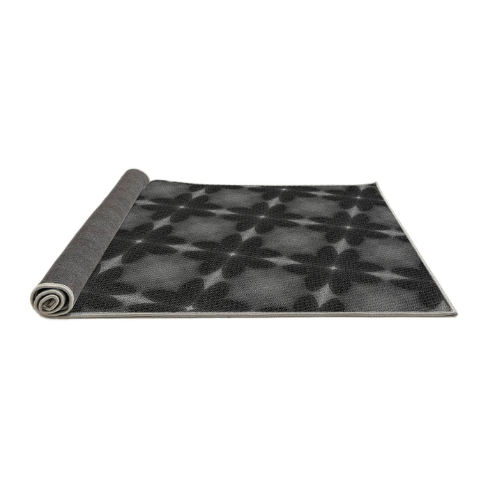 Thickness of Patterned Charcoal Black Rug, pat3628gry