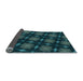 Thickness of Patterned Dark Cyan Green Rug, pat3628lblu