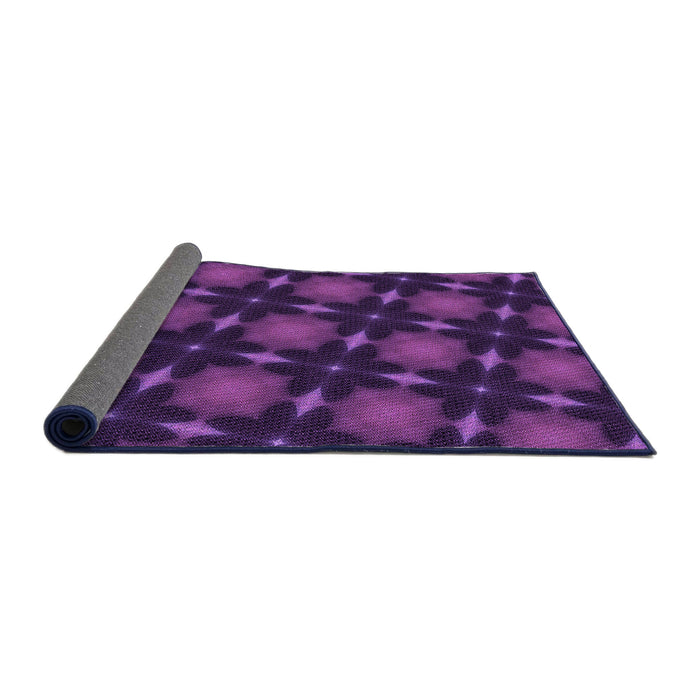 Thickness of Patterned Dark Orchid Purple Rug, pat3628pur