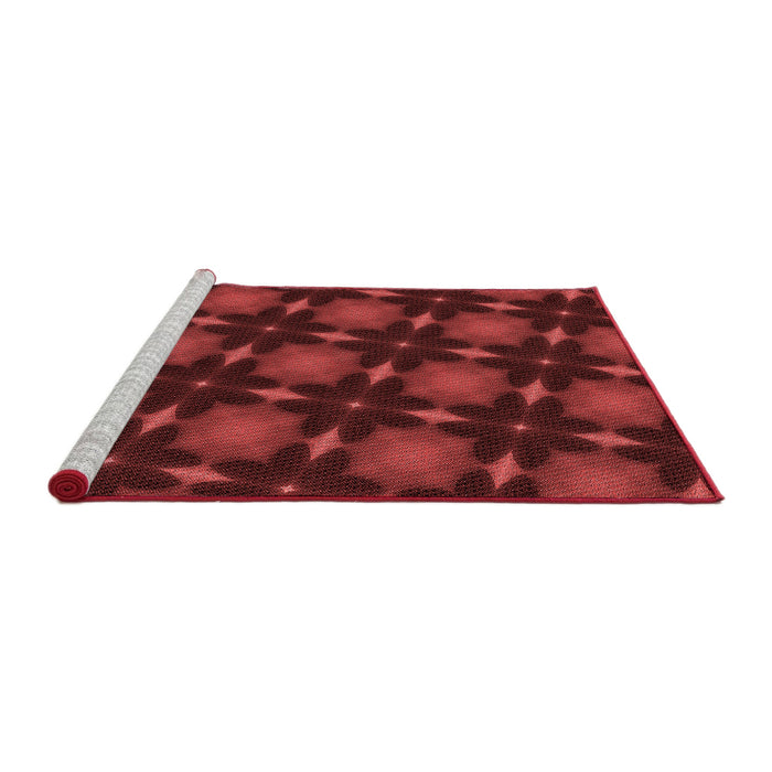 Sideview of Machine Washable Transitional Red Rug, wshpat3628rd