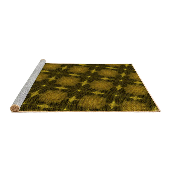 Sideview of Machine Washable Transitional Night Red Rug, wshpat3628yw