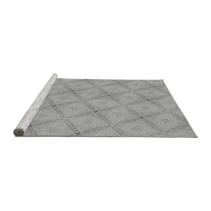 Sideview of Machine Washable Transitional Gray Rug, wshpat3629gry