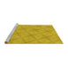 Sideview of Machine Washable Transitional Orange Gold Rug, wshpat3629yw