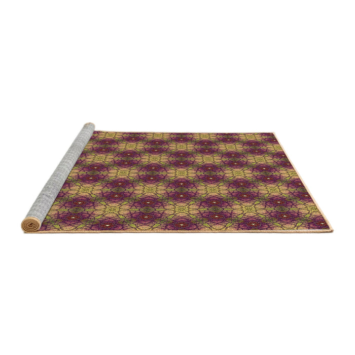 Sideview of Machine Washable Transitional Bronze Brown Rug, wshpat363brn