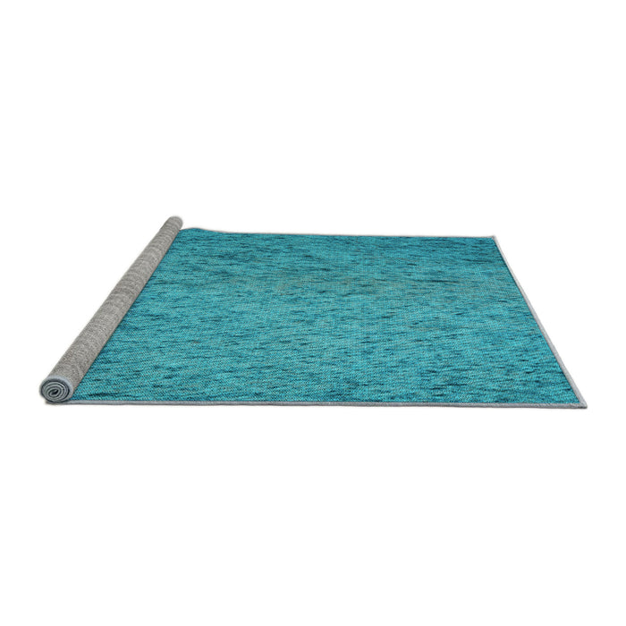 Sideview of Machine Washable Transitional Dark Turquoise Green Rug, wshpat3630lblu