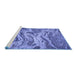 Sideview of Machine Washable Transitional Sky Blue Rug, wshpat3631blu