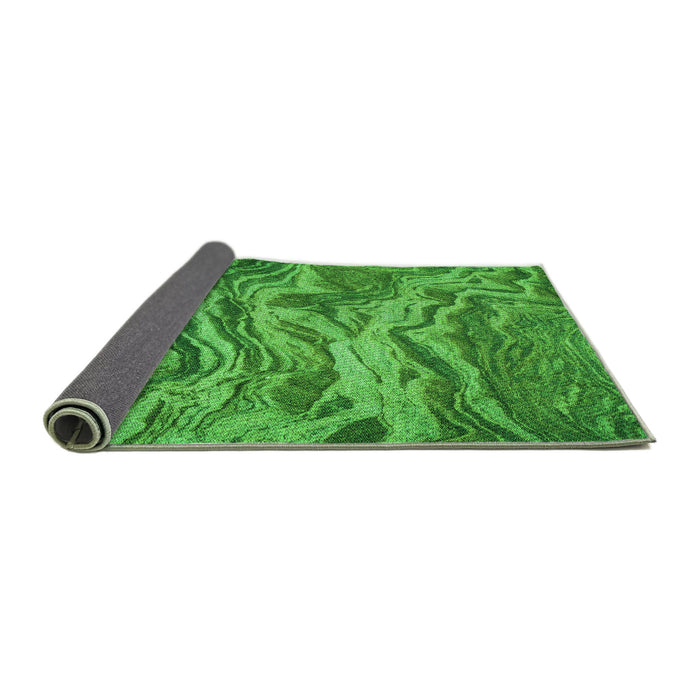 Thickness of Patterned Green Rug, pat3631grn