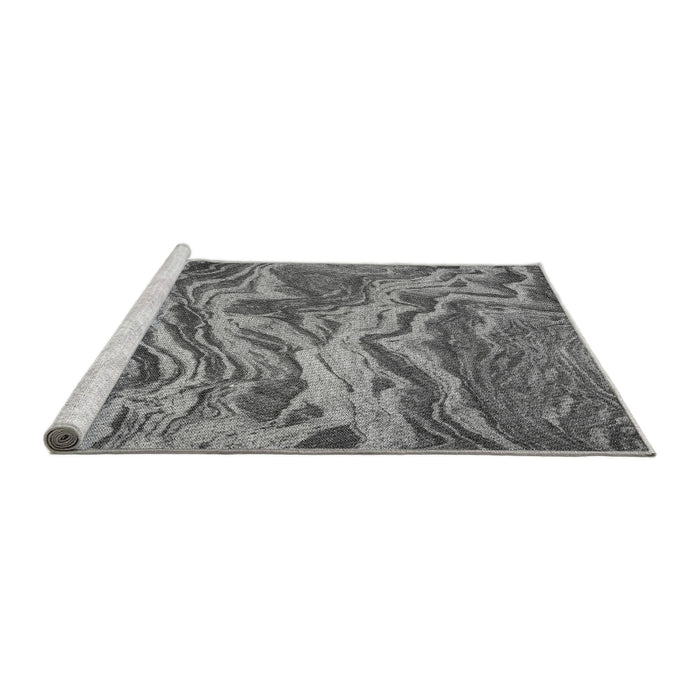 Sideview of Machine Washable Transitional Dark Gray Rug, wshpat3631gry