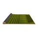 Thickness of Patterned Dark Yellow Green Rug, pat3633yw