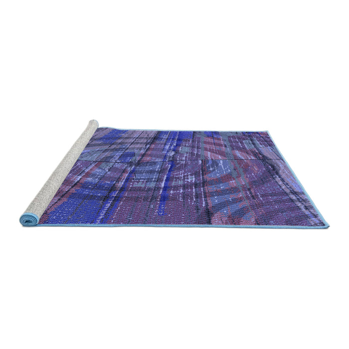 Sideview of Machine Washable Transitional Dark Slate Blue Purple Rug, wshpat3634blu