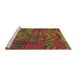 Sideview of Machine Washable Transitional Tomato Red Rug, wshpat3634brn