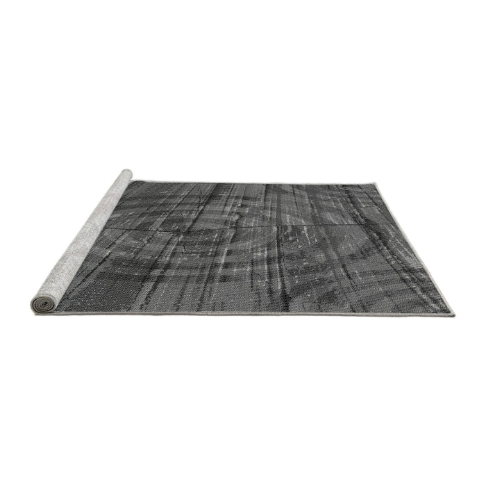 Sideview of Machine Washable Transitional Platinum Gray Rug, wshpat3634gry