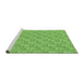 Sideview of Machine Washable Transitional Emerald Green Rug, wshpat3635grn