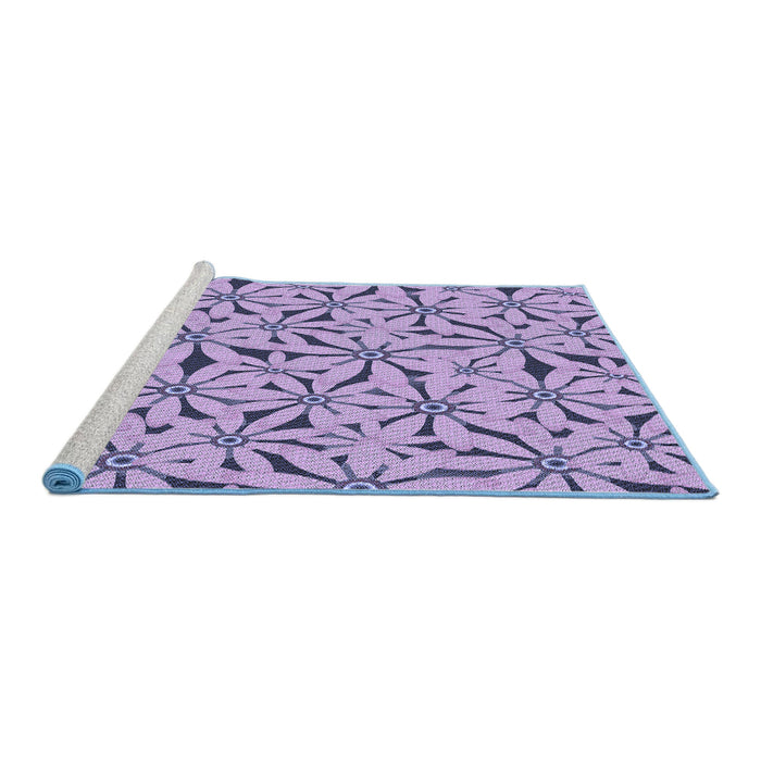 Sideview of Machine Washable Transitional Bright Lilac Purple Rug, wshpat3636blu