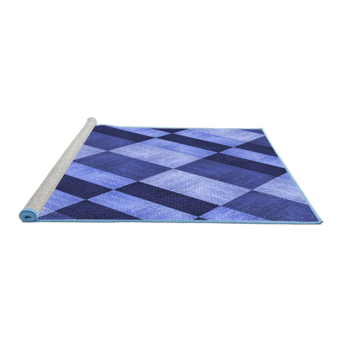 Sideview of Machine Washable Transitional Sky Blue Rug, wshpat3637blu