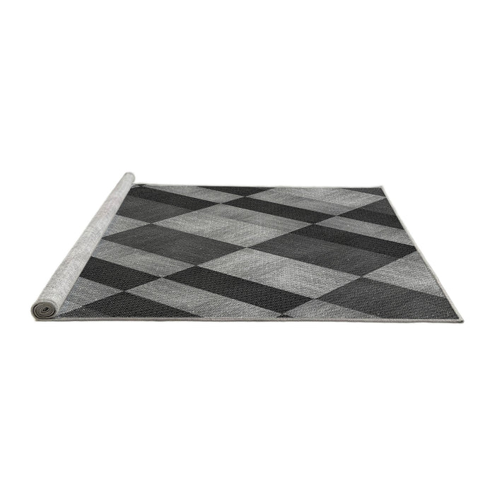 Sideview of Machine Washable Transitional Black Rug, wshpat3637gry