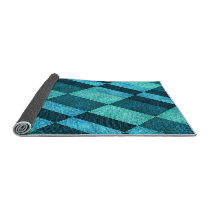 Thickness of Patterned Teal Green Rug, pat3637lblu