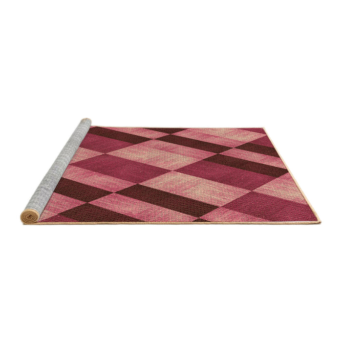 Sideview of Machine Washable Transitional Red Rug, wshpat3638brn