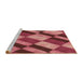 Sideview of Machine Washable Transitional Red Rug, wshpat3638brn